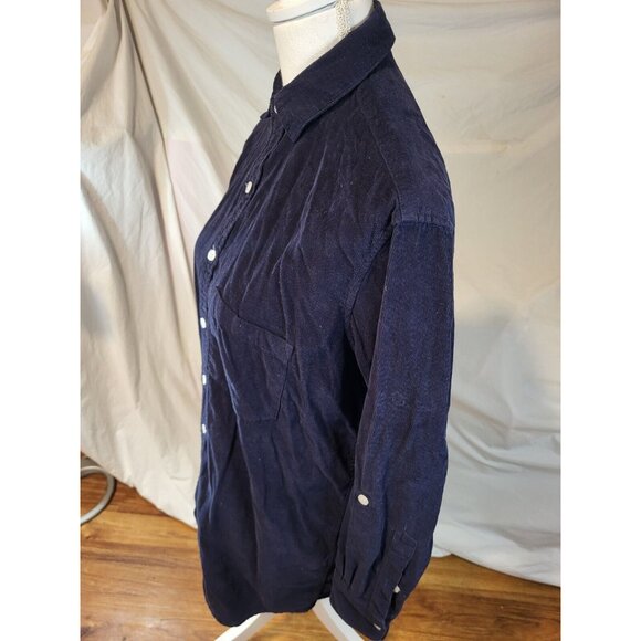 Womens Emily Phillips Blue Roll Tab Shift Shirt Dress 5 US/10-12‎ * - Picture 2 of 4
